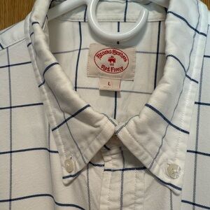 Brooks Brothers White and Navy Grid Shirt